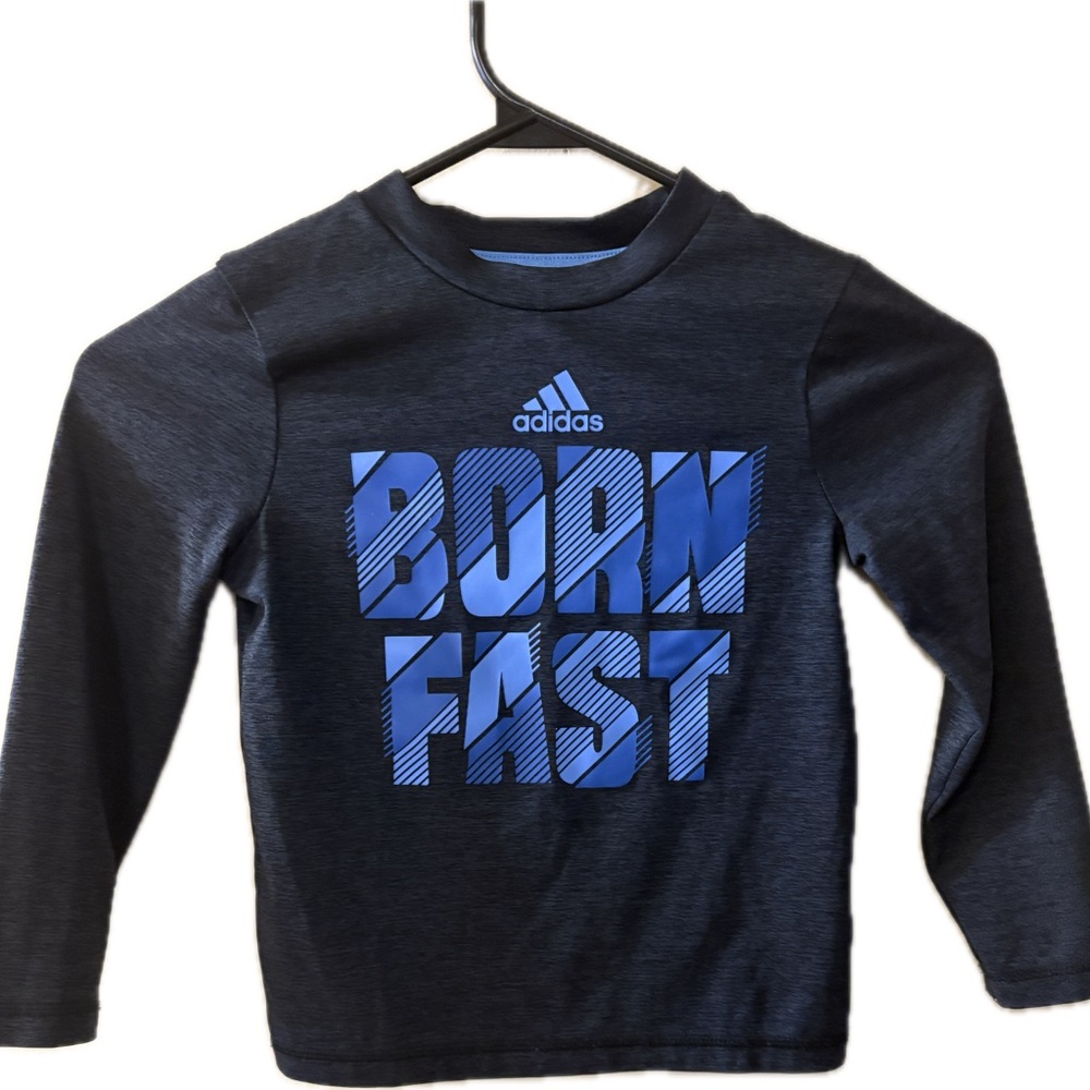 Adidas Kids Dark Blue 'Born Fast' Long Sleeve Tee - size 3T